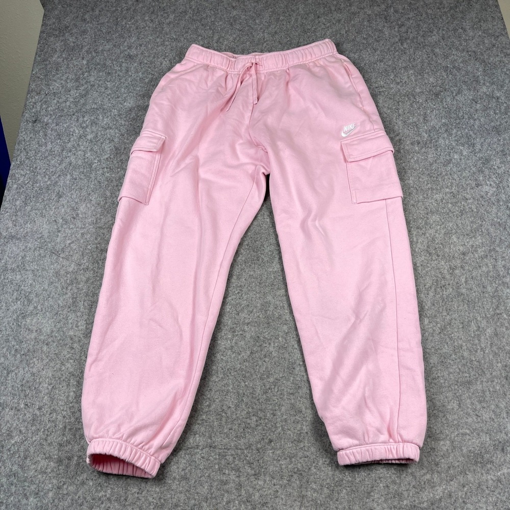 Nike Sportswear Essential Women's Fleece Cargo Pants Pink Joggers DQ5196-690 M